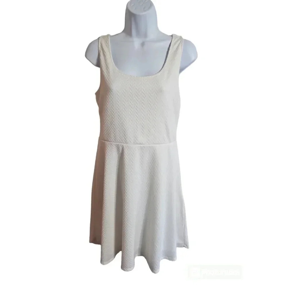 Mossimo Women Large White Chevron Sleeveless Tennis Dress Summer Preppy Casual - Picture 2 of 6